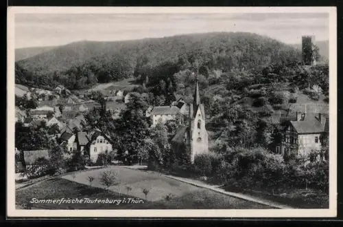 AK Tautenburg /Th., Teilansicht mit Burg