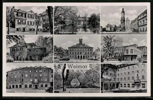 AK Weimar, Schillerhaus, Schloss Tiefurt, Elephant