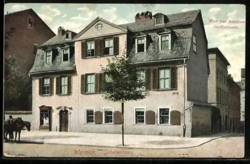 AK Weimar, Schillerhaus mit Schillers Studierstube