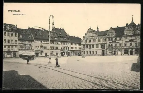 AK Weimar, Blick über den Marktplatz