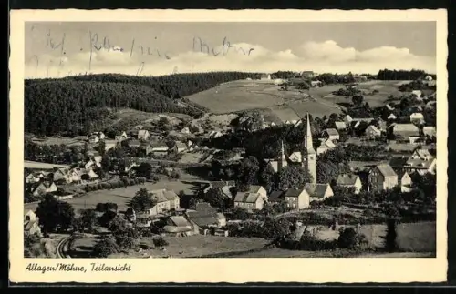 AK Allagen, Ortsansicht von einer Anhöhe aus gesehen