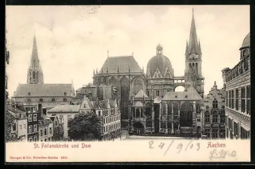 AK Aachen, Nordseite vom Dom