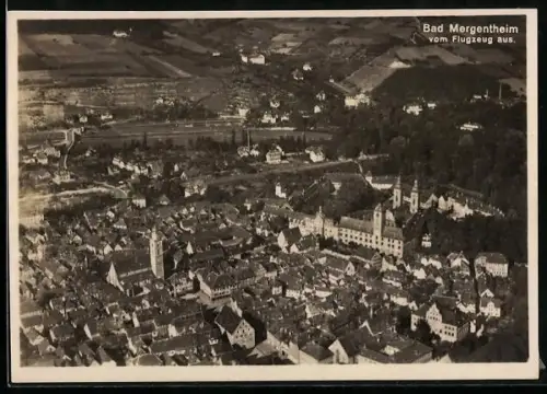 AK Bad Mergentheim, Ortsansicht vom Flugzeug aus