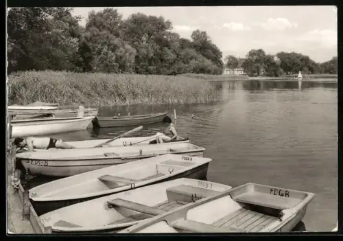 AK Gross Labenz /Sternberg, Ruderboote am Klein Labenzer See