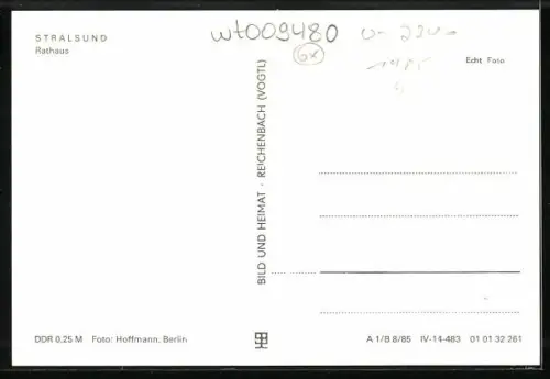 AK Stralsund, Blick zum Rathaus