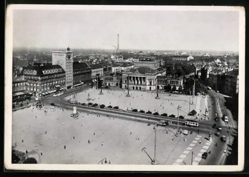 AK Leipzig, Augustusplatz aus der Vogelschau