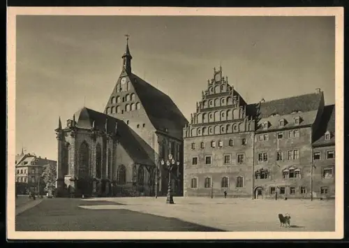 AK Freiberg i. Sa., Untermarkt mit Dom und Thümerei