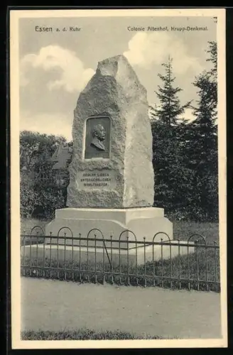 AK Essen /Ruhr, Colonie Altenhof, Krupp-Denkmal
