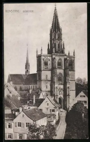 AK Konstanz, Münster aus der Vogelschau