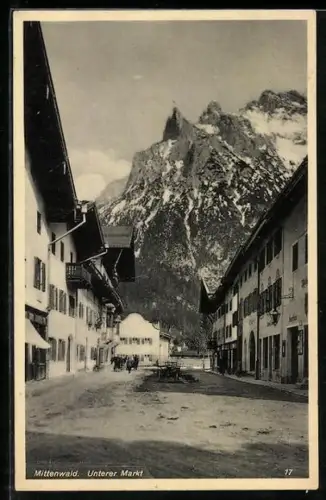 AK Mittenwald, Strasse Unterer Markt