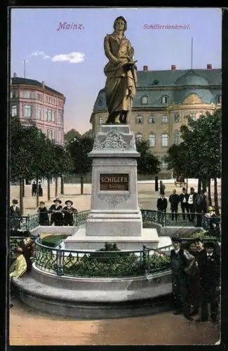 AK Mainz, Blick aufs Schillerdenkmal