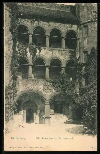AK Heidelberg, Die Arkaden im Schlosshof