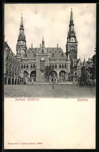 AK Aachen, Rathaus, Rückfront