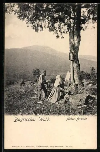 AK Betendes Paar in den Bayrischen Alpen