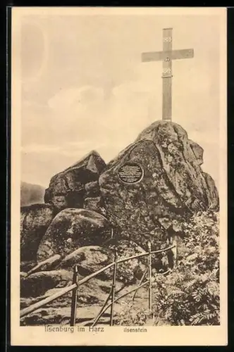 AK Ilsenburg im Harz, Kreuz auf dem Ilsenstein