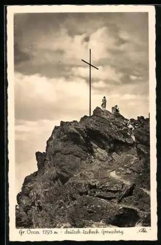 AK Gr. Osser mit dem Gipfelkreuz