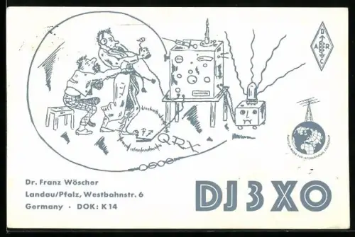 AK Landau /Pfalz, Radio DJ3XO Dr. Franz Wöscher, Westbahnstrasse 6