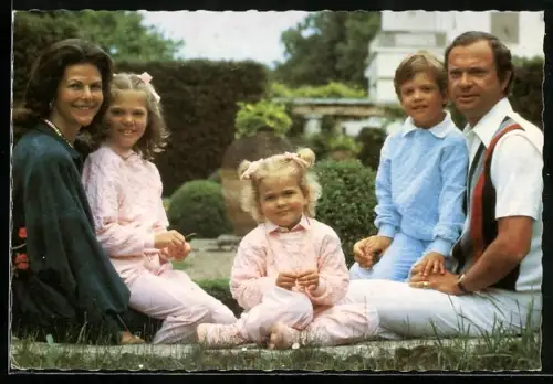AK Die schwedische Königsfamilie in Solliden