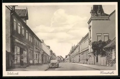 AK Walsrode, Moorstrasse mit Geschäft Hermann Lenthe