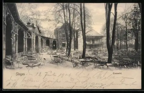 AK Siegen, Das Gasthaus Eintracht, Gartenwirschaft