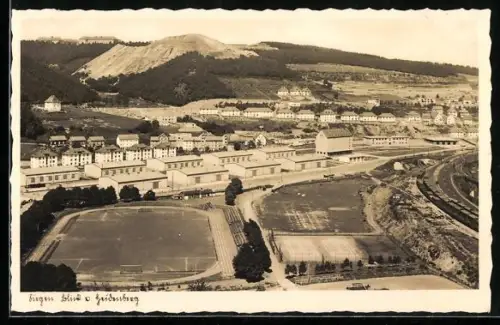 AK Siegen, Vogelschau auf Sportstadion und Heidenberg