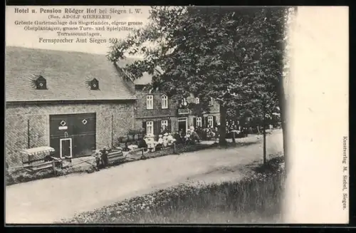 AK Siegen i. W., Hotel Rödger Hof, Bes. Adolf Giebeler