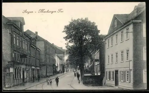 AK Siegen, Strassenpartie am Marburger Tor