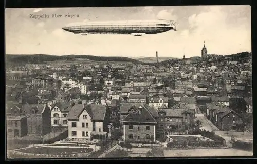 AK Siegen, Zeppelin über dem Ort
