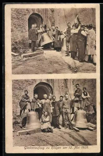 AK Rödgen, Glockenaufzug am 12. Mai 1925