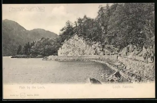 AK Loch Katrine, Path by the Loch, Motiv in Farbe im Gegenlicht, Halt gegen das Licht