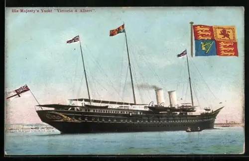 AK His Majesty`s Yacht Victoria & Albert with Royal Ensign, Kriegsschiff