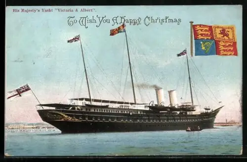 AK His Majesty`s Yacht Victoria & Albert with Royal Ensign, Kriegsschiff