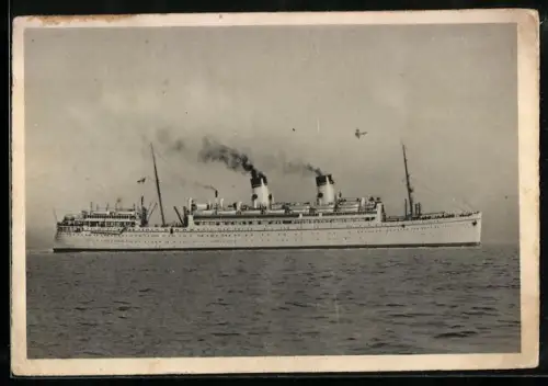 AK Passagierschiff Giulio Cesare vom Lloyd Triestino unter Dampf