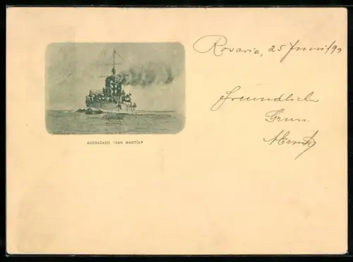 AK Acorazado San Martin, Kriegsschiff