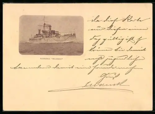 AK Acorazado Belgrano, Kriegsschiff