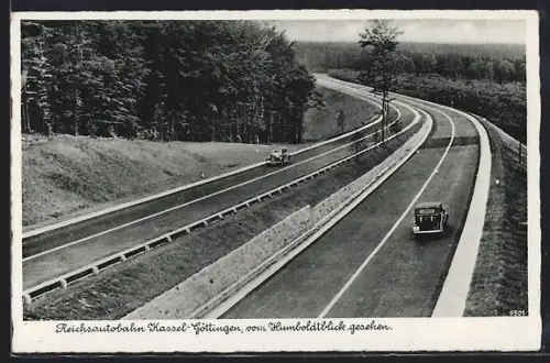AK Kassel, Reichsautobahn Kassel-Göttingen, vom Humboldtblick gesehen