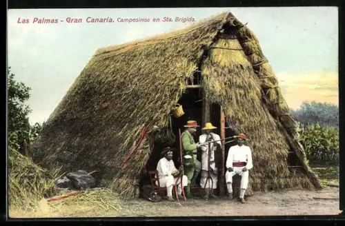AK Las Palmas /Gran Canaria, Campesinos en Sta. Brigida