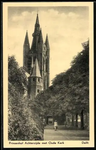 AK Delft, Prinsenhof, Achterzijde met Oude Kerk