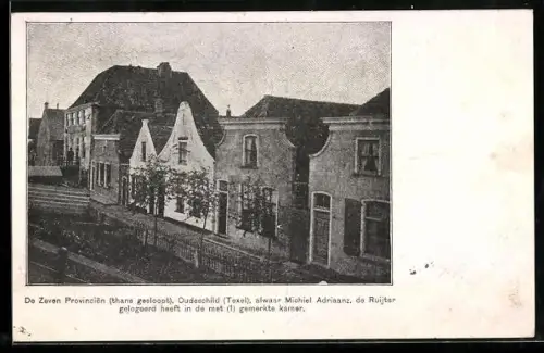 AK Oudeschild / Texel, Strassenpartie mit Gasthaus De Oude Zeven Provincien
