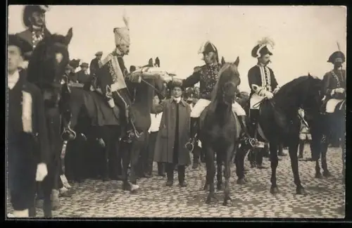 AK Gorinchem, Gorkum 1914, Reiter in historischen Uniformen