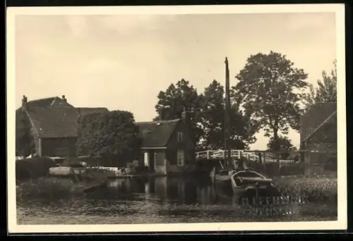 Foto-AK Overschie, Delftweg, Brug