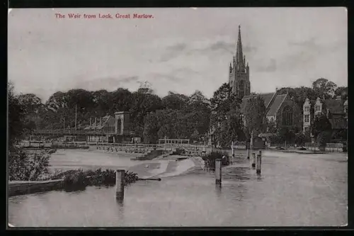 AK Great Marlow, The Weir from Lock