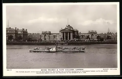 AK London, River Thames and Tate Gallery