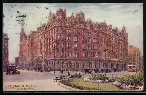 Künstler-AK Charles F. Flower: Manchester, Midland Hotel