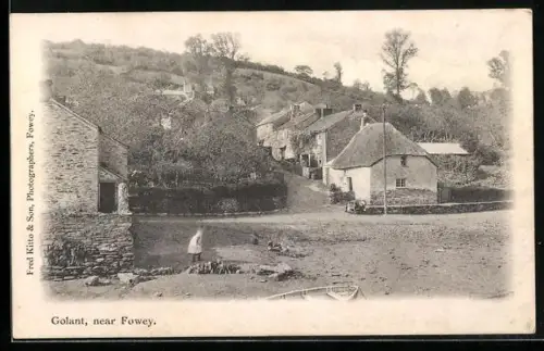 AK Golant /Fowey, Village panorama with surroundings