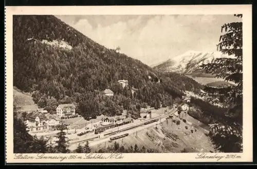 AK Semmering, Station Semmering mit Schneeberg