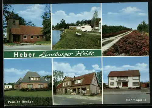 AK Heber /Lüneburger Heide, Pension Renken, Böhmequelle, verschiedene Ortsansichten