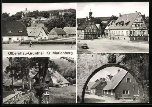 AK Olbernhau-Grünthal /Marienberg, Teilansicht, Althammer, Östliches Huttentor, In der Hütte