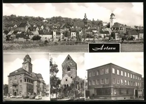 AK Artern, Ortsansicht, Rathaus, Hotel Stadt Artern