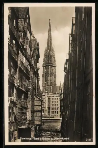 AK Alt-Hamburg, Steckelhörnfleet und Nicolaikirche
